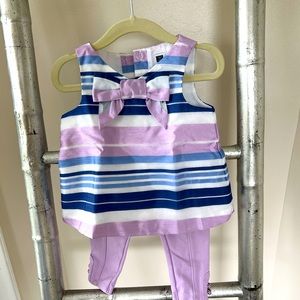 Janie and Jack Purple Sleeveless Top & Pants Set - Size 12-18 Months